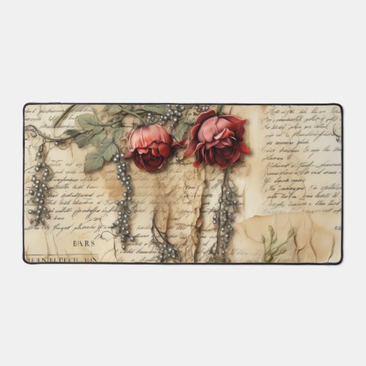Lettre vintage d'amour parchemin avec fleurs (4) (Recto)