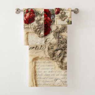 Lettre vintage d'amour parchemin avec fleurs (9)