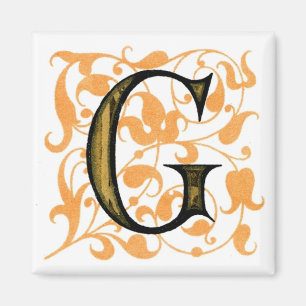 Lettre Vintage fantaisie "G" - Aimant