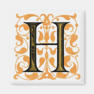 Lettre Vintage fantaisie "H" - Aimant