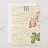 Lettre Vintage française et Faire-part de mariage  (Dos)