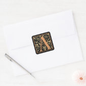 LETTRE vintage NOIR ET OR "A" - Sticker (Enveloppe)