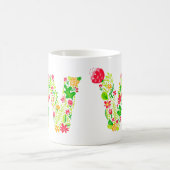 Lettre W en Fleurs Café Mug (Centre)