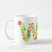 Lettre W en Fleurs Café Mug (Gauche)