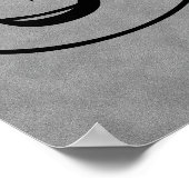 Lettre W, Monogramme gothique Poster noir (Coin)