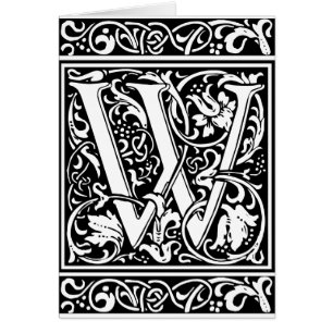 Lettre W Monogramme médiéval Art Nouveau