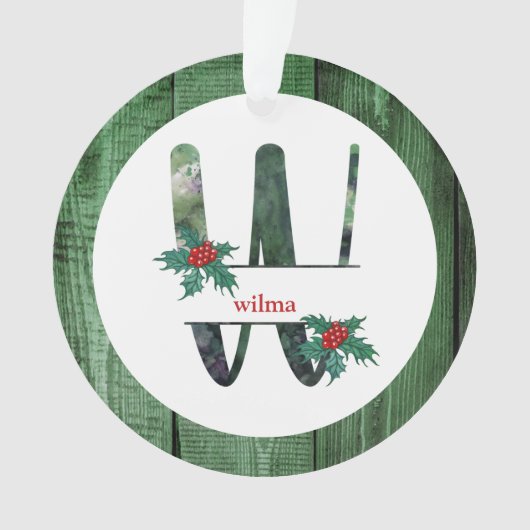 *~* Lettre W Rustic Christmas PHOTO Wood AP44 (devant)