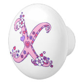 Lettre X coeurs monogramme et bouton de traction d (Droite)
