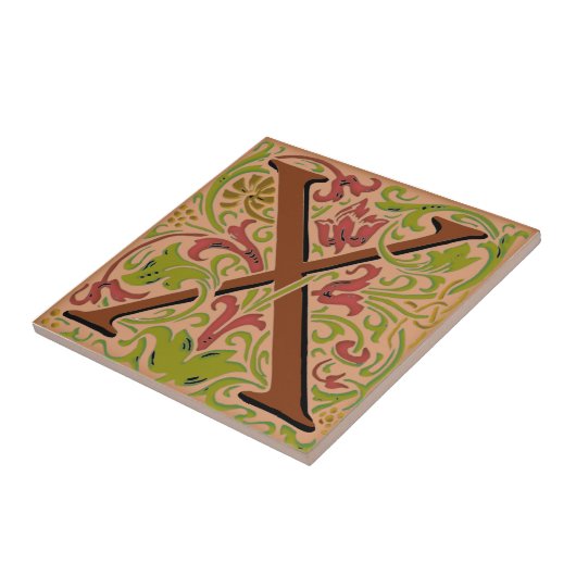 Lettre "X" initiale Wm Morris carreaux en céramiqu (Côté)