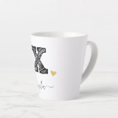 Lettre X Monogramme d'esquisse rétrospective, Mug (Angle droit)