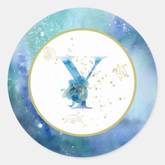 *~* LETTRE Y - Autocollant d'enveloppe de plage na (Devant)