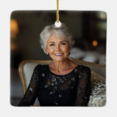 Lettre Y Élégant Monogramme Ornement de Noël (Dos)