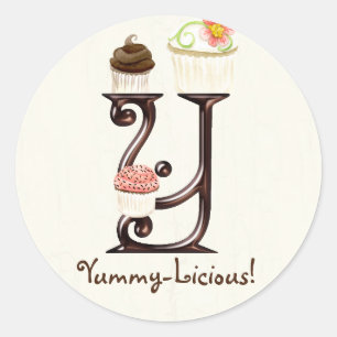 Lettre Y Monogram Cupcake Logo Autocollants d'affa