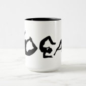 LETTRE Yoga Positions Silhouettes noires Mug (Centre)