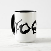 LETTRE Yoga Positions Silhouettes noires Mug (Devant gauche)