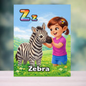 Lettre Z Affiche Alphabet - Z est pour Zèbre (Neutre)