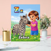 Lettre Z Affiche Alphabet - Z est pour Zèbre (Mariage)