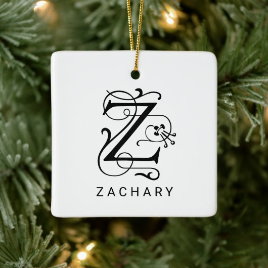 Lettre Z Élégant monogramme ornement de Noël (Arbre)