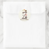 Lettre Z Monogram Cupcake Logo Stickers Entreprise (Sac)