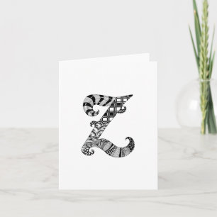 Lettre Z Monogramme en noir et blanc