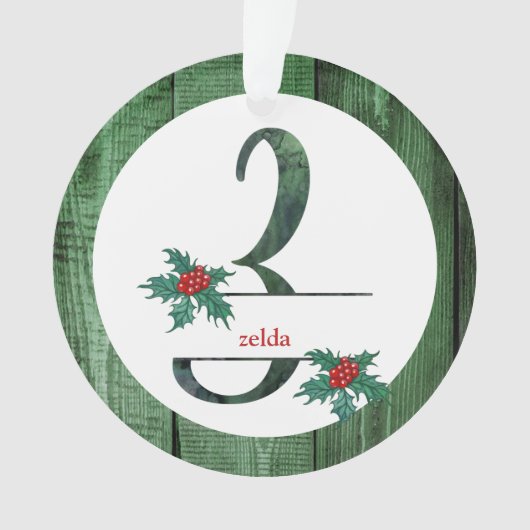 *~* Lettre Z Rustique Noël PHOTO Bois AP44 (devant)