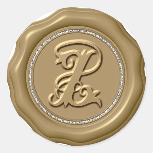 *~* Lettre Z Stickers Cercle Diamant OR cire (Devant)