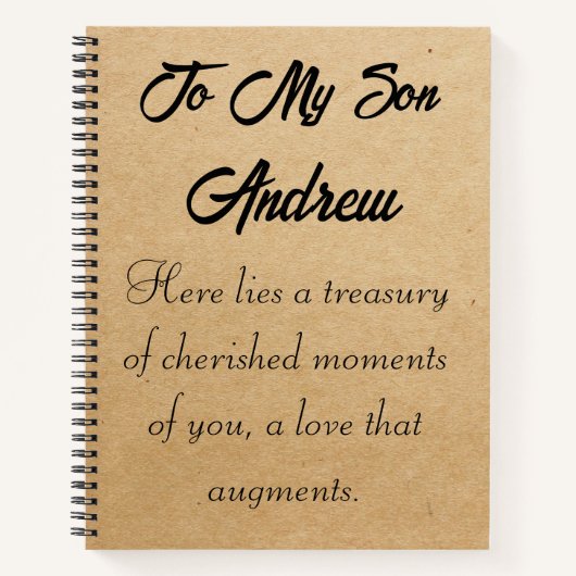 Lettres à mon fils journal de carnet personnalisé (Devant)