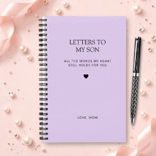 Lettres à mon fils Journal de deuil en lila violet