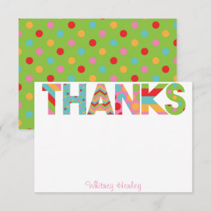 Lettres à motifs MERCI Cartes à notes personnalisé