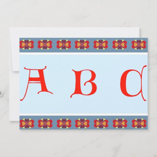 Lettres ABC Invitation (Devant)