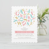 Lettres alphabétiques Invitation Baby shower (Debout devant)