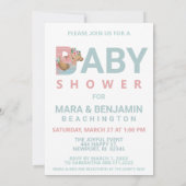 *~* Lettres Animaux sucrés Baby shower Invitation (Dos)