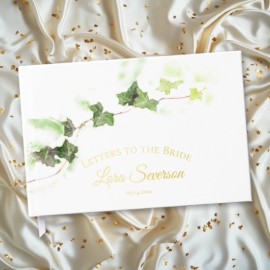 Lettres aquarelle de lierre anglais vert pour la m