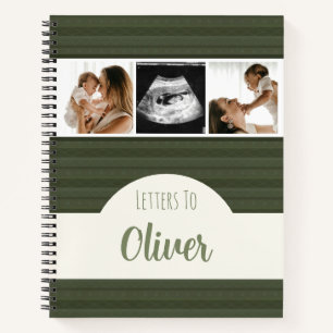 Lettres au bébé garçon Green Photo Journal de souv