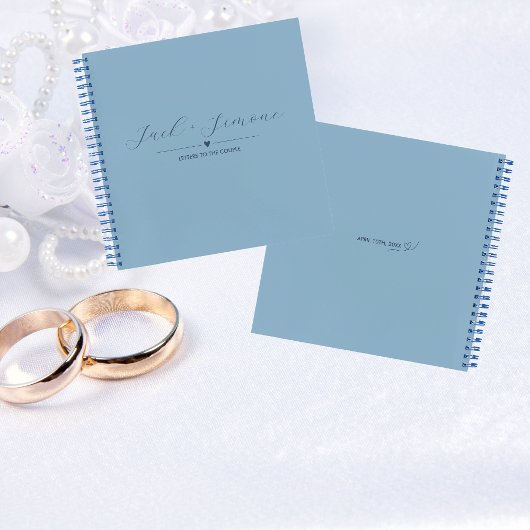 Lettres au Carnet d'invité couple | Bleu Clair