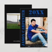 Lettres au crayon noir/bleu - Faire-part 3x5 Grad (Devant / Derrière)