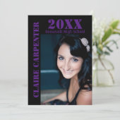 Lettres au crayon noir/pourpre - Faire-part Grad (Debout devant)