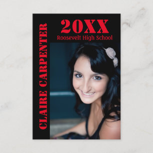 Lettres au crayon noir/rouge - Faire-part 3x5 Grad