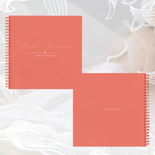 Lettres au livre d'invité Couple | Corail foncé