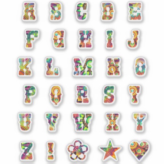 Lettres audacieuses tendance | Stickers Alphabet M (Devant)