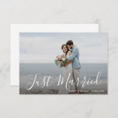 lettres blanches Juste marié mariage faire-part (Devant / Derrière)