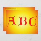 Lettres Carte postale ABC (Devant / Derrière)