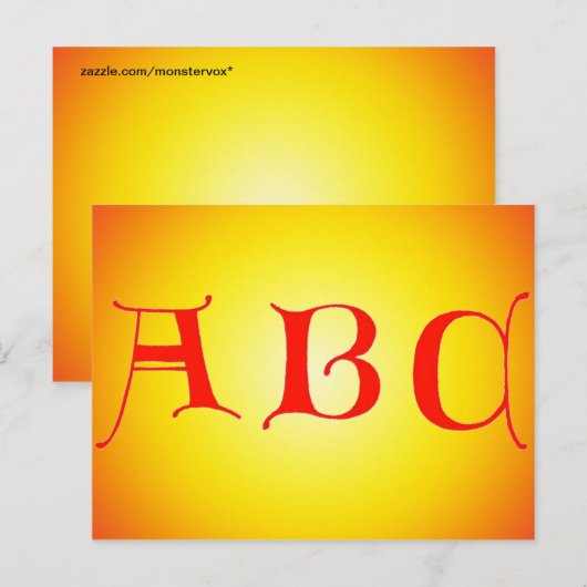 Lettres Carte postale ABC (Devant / Derrière)