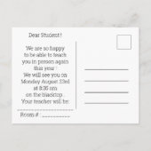 Lettres Colorées Bienvenue À L'École Carte Postale (Dos)