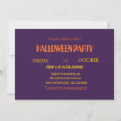 Lettres colorées Éffrayant Invitation Halloween (Dos)