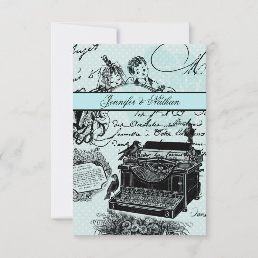 Lettres d'amour de mariage vintage carte RSVP (Devant)