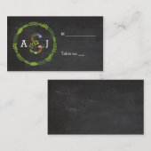 Lettres d'amour florales Cartes d'escorte Mariage  (Devant / Derrière)