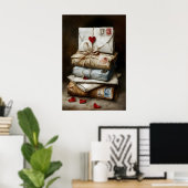 Lettres d'amour imprimable art mural – Vintage rom (Bureau à domicile)