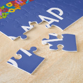 Lettres d'animaux World Map Alphabet Jigsaw Puzzle (Côté)