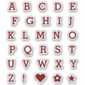 Lettres de Bourgogne profonde | Stickers Alphabet  (Devant)